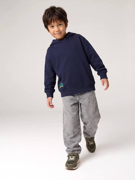 Sweat à capuche garçon marine+rouge chiné 8 - vertbaudet enfant 