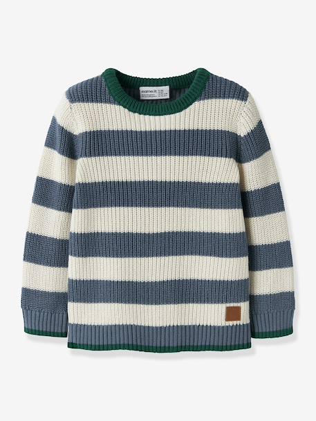 Pull rayé garçon name it bleu grisé 1 - vertbaudet enfant 