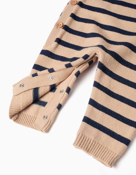 Combinaison en maille à rayures Beige clair 4 - vertbaudet enfant 
