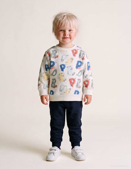 Ensemble de jogging avec lettres imprimées Blanc 1 - vertbaudet enfant 