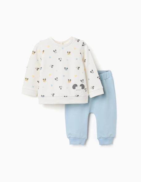 Ensemble de jogging en coton peigné avec motif mickey Bleu clair 1 - vertbaudet enfant 
