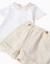 Ensemble body en coton + short à rayures Beige clair 4 - vertbaudet enfant 