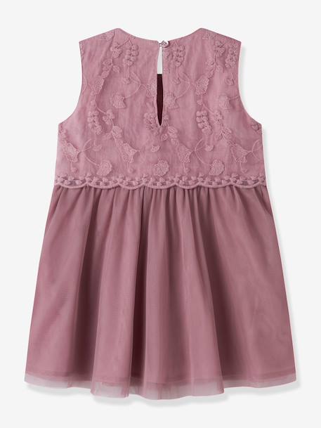 Robe bébé sans manches en tulle avec broderie name it écru+mauve 5 - vertbaudet enfant 