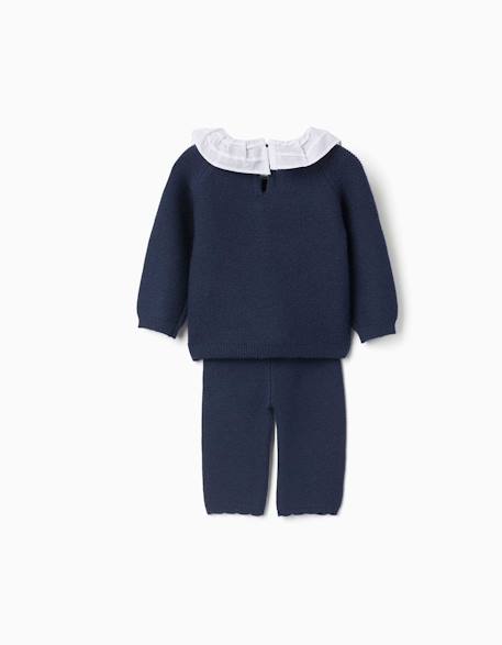 Ensemble pull et pantalon en maille Bleu foncé 3 - vertbaudet enfant 