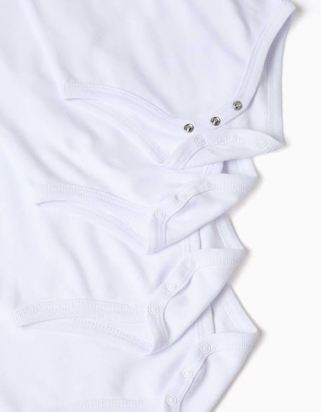 Pack de 4 bodys à manches longues en coton avec imprimés Blanc 3 - vertbaudet enfant 