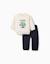 Ensemble de jogging en coton peigné avec imprimé dreamers Blanc+Marrón 2 - vertbaudet enfant 