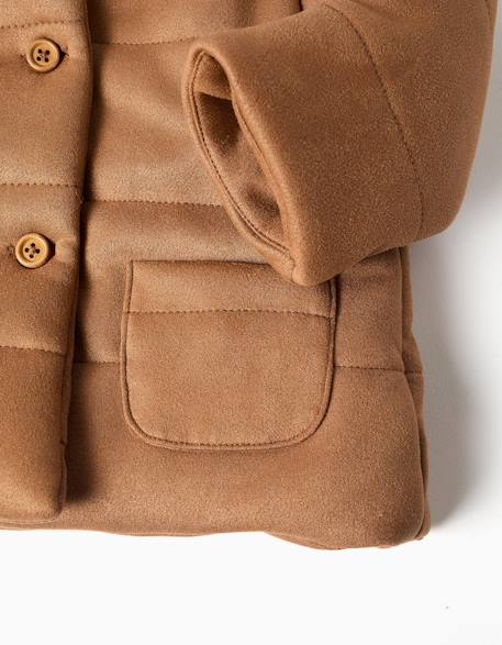 Manteau rembourré à capuche et doublure en peluche douce Beige 4 - vertbaudet enfant 