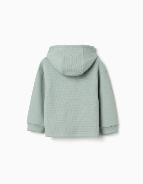 T-shirt à capuche avec imprimé et poche Vert 2 - vertbaudet enfant 