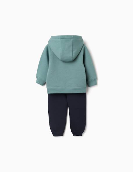 Ensemble de jogging en coton peigné avec imprimé Vert clair 3 - vertbaudet enfant 