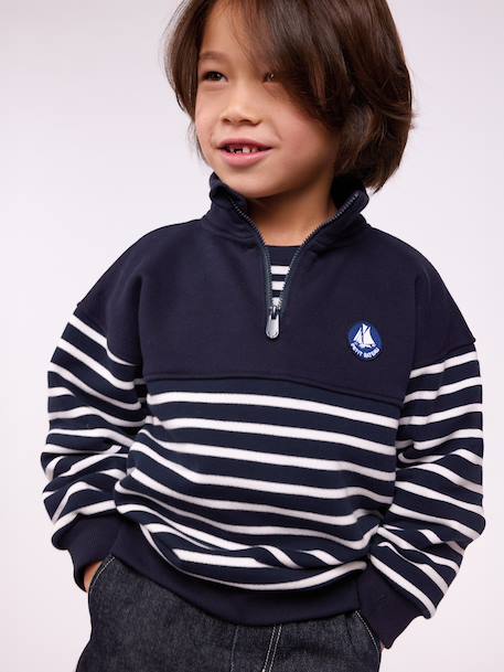 Sweatshirt col zippé marine 2 - vertbaudet enfant 
