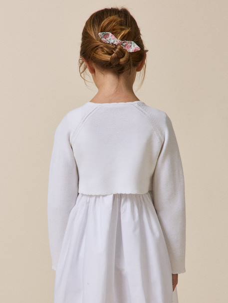 Boléro court boutonné blanc 2 - vertbaudet enfant 