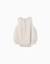 Barboteuse en coton et lin à rayures Beige clair 1 - vertbaudet enfant 