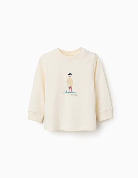 T-shirt en coton à manches longues avec imprimé peintre Blanc 1 - vertbaudet enfant 