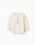 T-shirt en coton à manches longues avec imprimé peintre Blanc 1 - vertbaudet enfant 