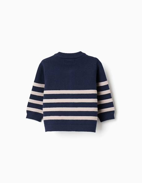 Cardigan en maille à rayures Bleu foncé 2 - vertbaudet enfant 