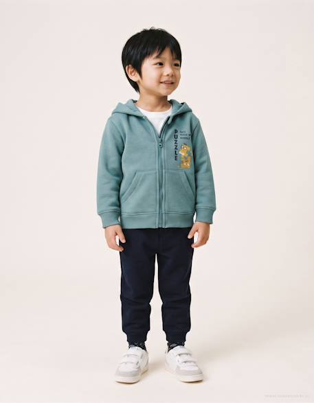 Ensemble de jogging en coton peigné avec imprimé Vert clair 1 - vertbaudet enfant 