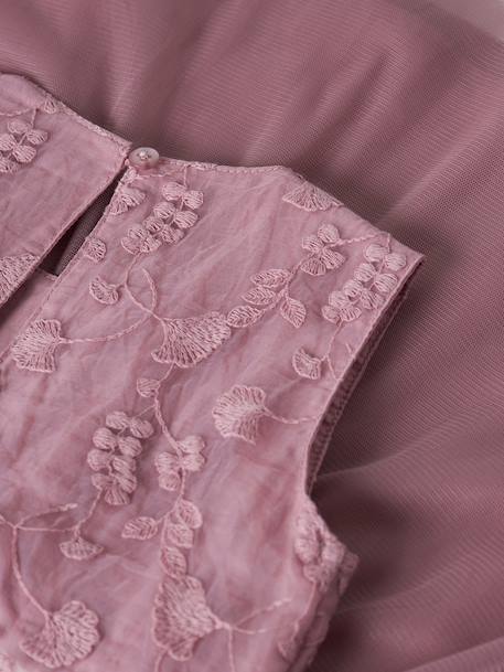 Robe bébé sans manches en tulle avec broderie name it écru+mauve 6 - vertbaudet enfant 