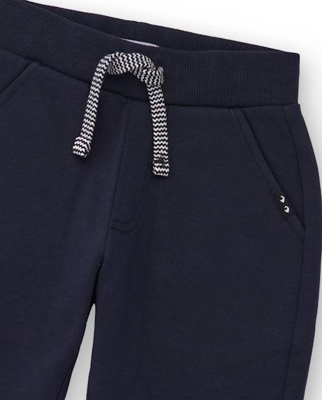 Pantalon pour garçon en molleton avec poches latérales et poignets élastiques Bleu 3 - vertbaudet enfant 