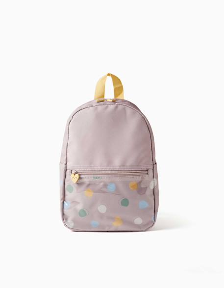 Sac à dos avec imprimé cœurs et pois Mauve clair 2 - vertbaudet enfant 