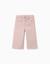 Pantalon en sergé à jambe large avec poches devant Rose clair 1 - vertbaudet enfant 