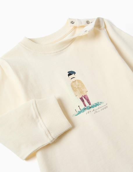 T-shirt en coton à manches longues avec imprimé peintre Blanc 3 - vertbaudet enfant 