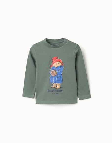 T-shirt en coton à manches longues avec paddington Vert foncé 1 - vertbaudet enfant 