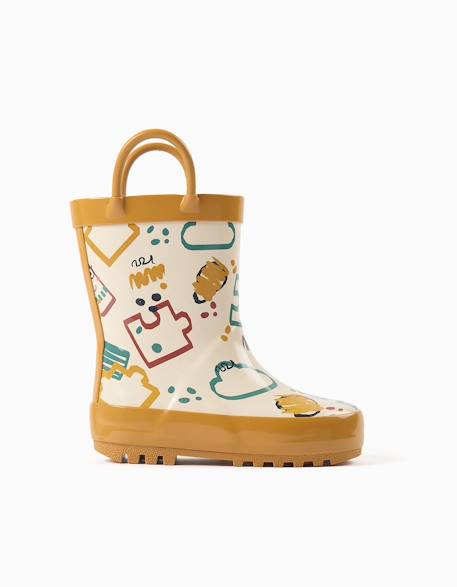 Bottes de pluie avec anses et imprimé Jaune 1 - vertbaudet enfant 