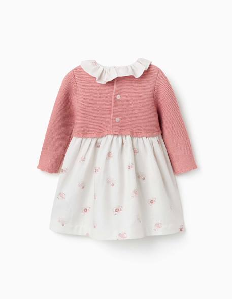 Robe bi-matière avec imprimé floral Rose 2 - vertbaudet enfant 