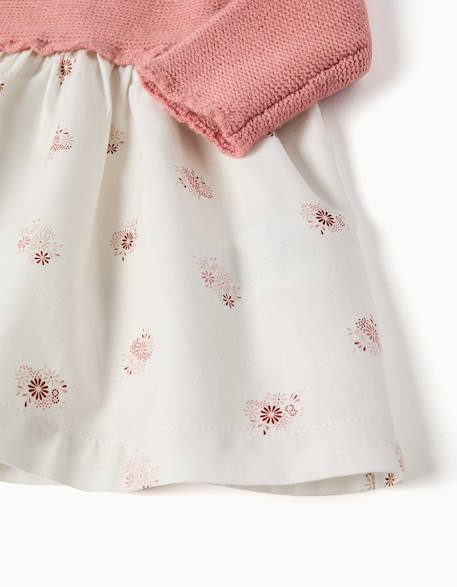 Robe bi-matière avec imprimé floral Rose 4 - vertbaudet enfant 