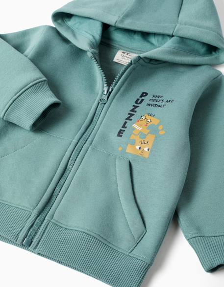 Ensemble de jogging en coton peigné avec imprimé Vert clair 4 - vertbaudet enfant 
