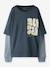 T-shirt manches longues garçon effet superposé name it bleu grisé+noir 1 - vertbaudet enfant 