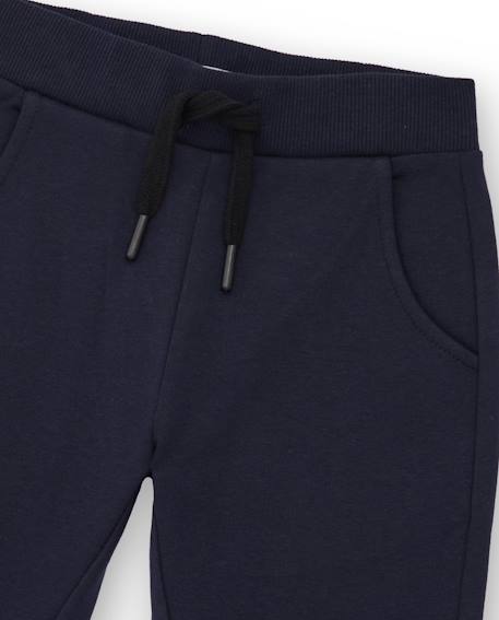 Pantalon jogger pour garçon en molleton avec poche à rabat Bleu 3 - vertbaudet enfant 