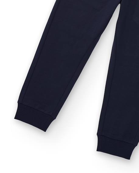 Pantalon sportif pour garçon en molleton avec taille ajustable et poches latérales Bleu 4 - vertbaudet enfant 