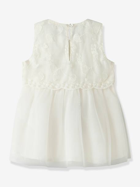 Robe bébé sans manches en tulle avec broderie name it écru+mauve 2 - vertbaudet enfant 