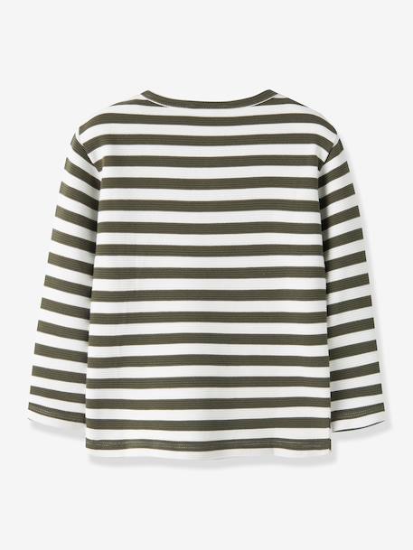 T-shirt rayé garçon à patte de boutonnage name it bleu grisé+olive 5 - vertbaudet enfant 