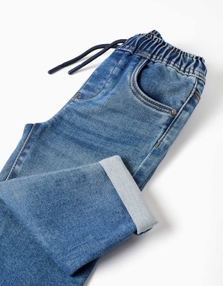 Jean à enfiler avec cordon Bleu+Bleu foncé 4 - vertbaudet enfant 