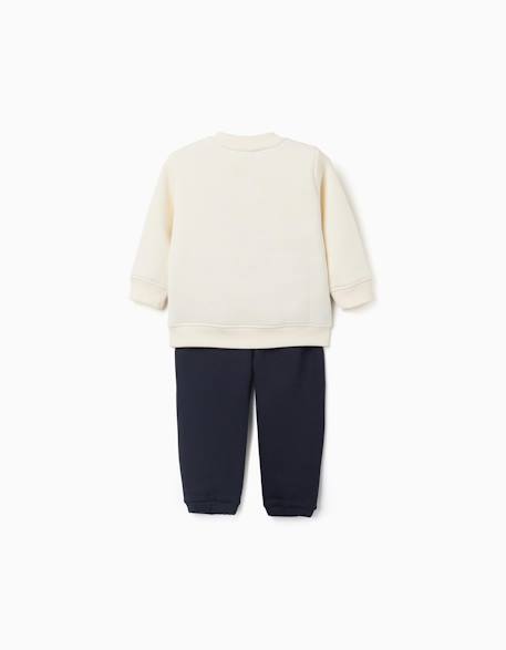 Ensemble de jogging en coton peigné avec imprimé dreamers Blanc+Marrón 3 - vertbaudet enfant 