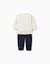 Ensemble de jogging en coton peigné avec imprimé dreamers Blanc+Marrón 3 - vertbaudet enfant 