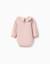 Body en coton à manches longues avec volants Blanc+Rose clair 6 - vertbaudet enfant 