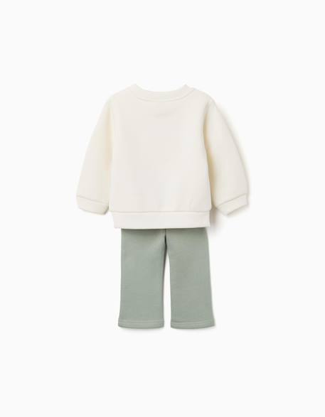 Ensemble de jogging en coton peigné avec imprimé cœur Blanc 3 - vertbaudet enfant 