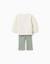 Ensemble de jogging en coton peigné avec imprimé cœur Blanc 3 - vertbaudet enfant 