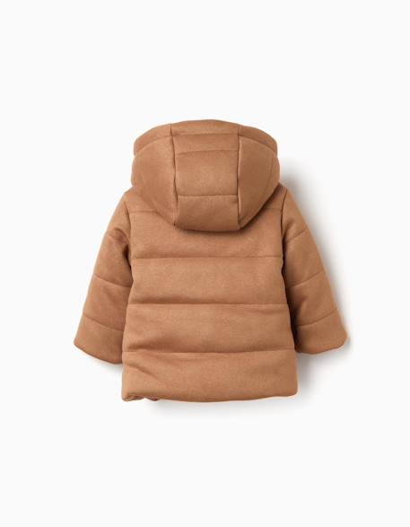 Manteau rembourré à capuche et doublure en peluche douce Beige 2 - vertbaudet enfant 