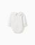 Body en coton à manches longues avec volants Blanc+Rose clair 2 - vertbaudet enfant 
