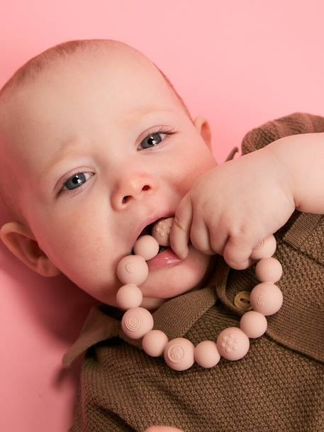 Anneau de dentition perles bleu ciel+bleu pétrole+blush+vert sauge 5 - vertbaudet enfant 
