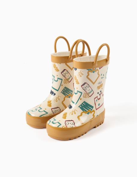 Bottes de pluie avec anses et imprimé Jaune 2 - vertbaudet enfant 