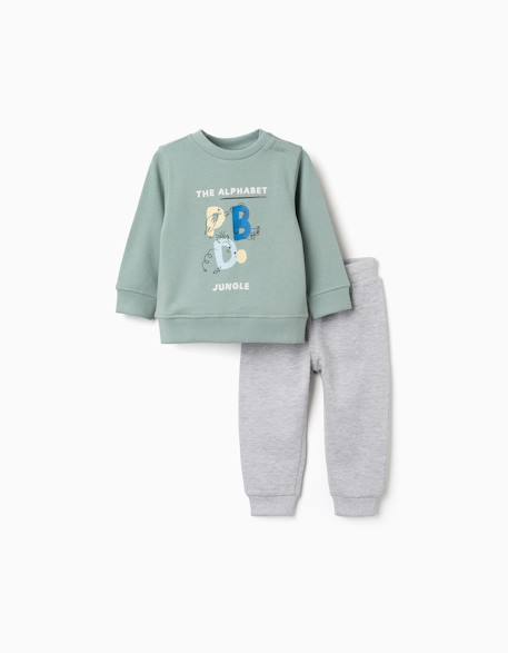 Ensemble de jogging avec lettres imprimées Vert 1 - vertbaudet enfant 