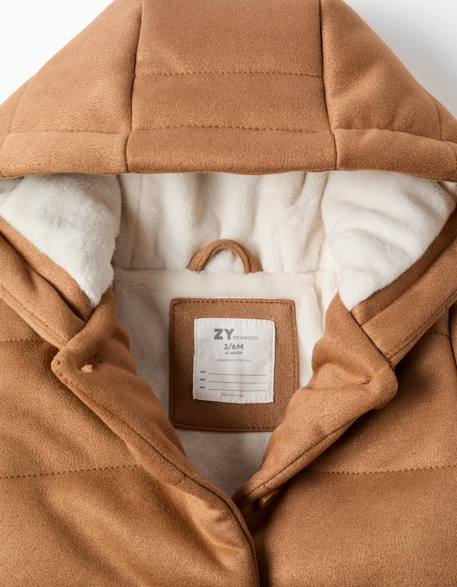 Manteau rembourré à capuche et doublure en peluche douce Beige 3 - vertbaudet enfant 