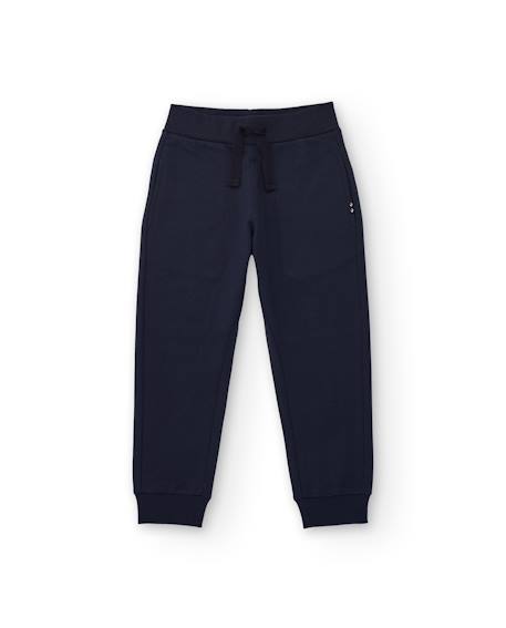 Pantalon sportif pour garçon en molleton avec taille ajustable et poches latérales Bleu 1 - vertbaudet enfant 