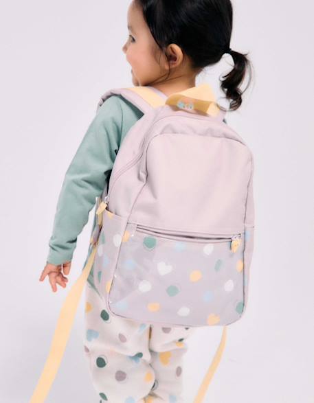 Sac à dos avec imprimé cœurs et pois Mauve clair 1 - vertbaudet enfant 