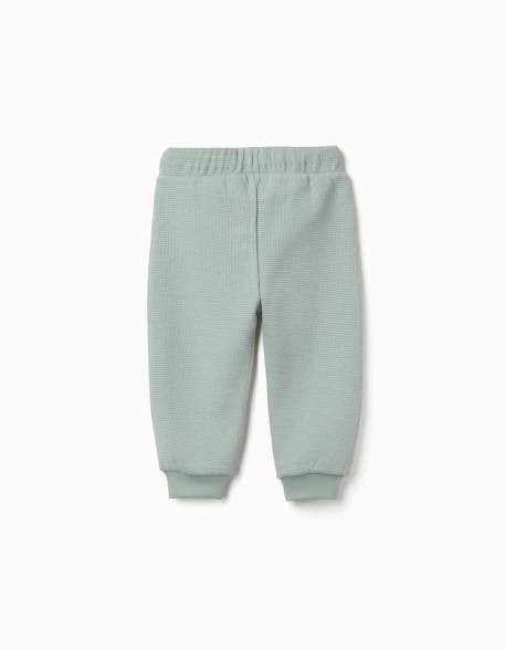 Pantalon de jogging à texture gaufrée avec cordon de serrage Vert 2 - vertbaudet enfant 